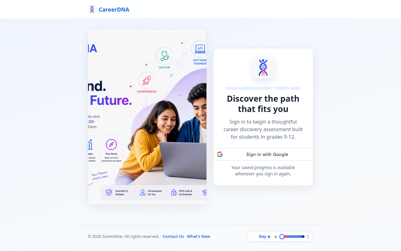 CareerDNA website preview